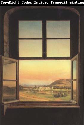 Johan Christian Dahl Window with a view of Pillnitz Castle (mk10)